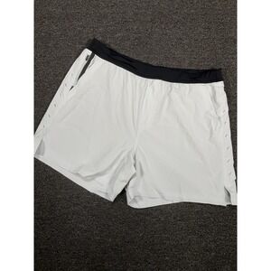 Ten Thousand Shorts Mens 2XL Pearl White Interval Short Running Lined Athletic